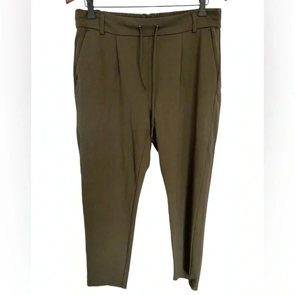 5/20$ Only kaki  trousers straight leg ankle crop comfy pants size large - Picture 1 of 7